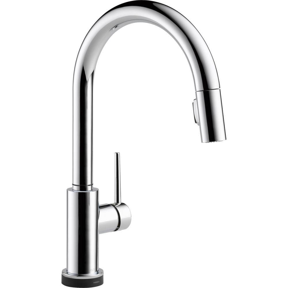 Delta Trinsic Single-Handle Pull-Down Sprayer Kitchen Faucet Featuring