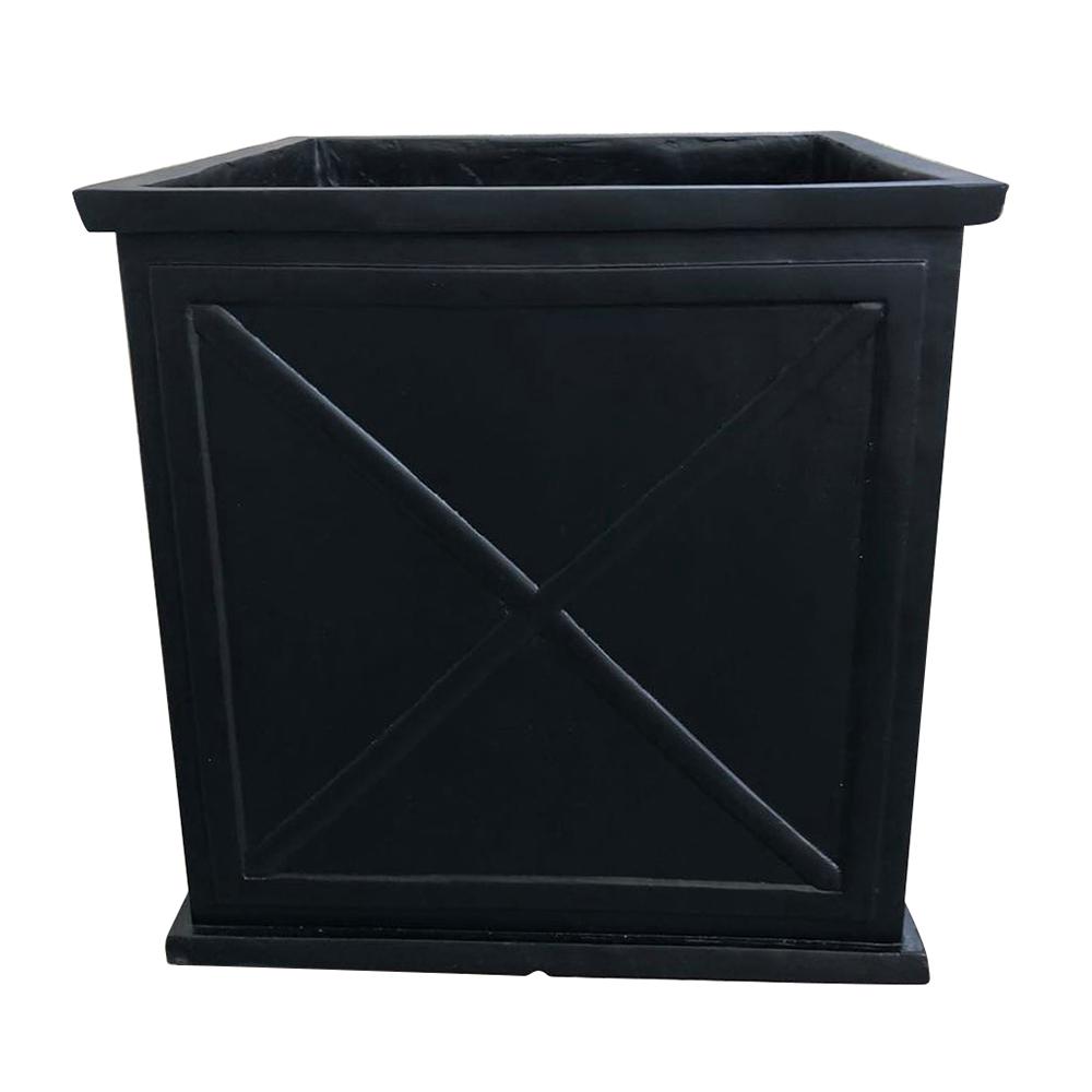 Parkway Cube 15 In Dia Black Resin Planter Cmx 057673 The Home