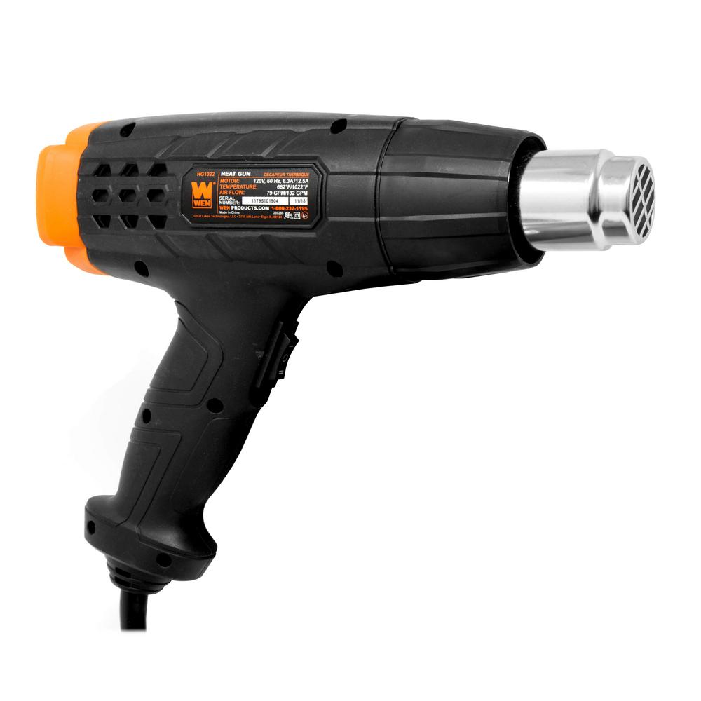 Wen 12 5 Amp Dual Temperature Heat Gun With Attachments Hg1022 The Home Depot