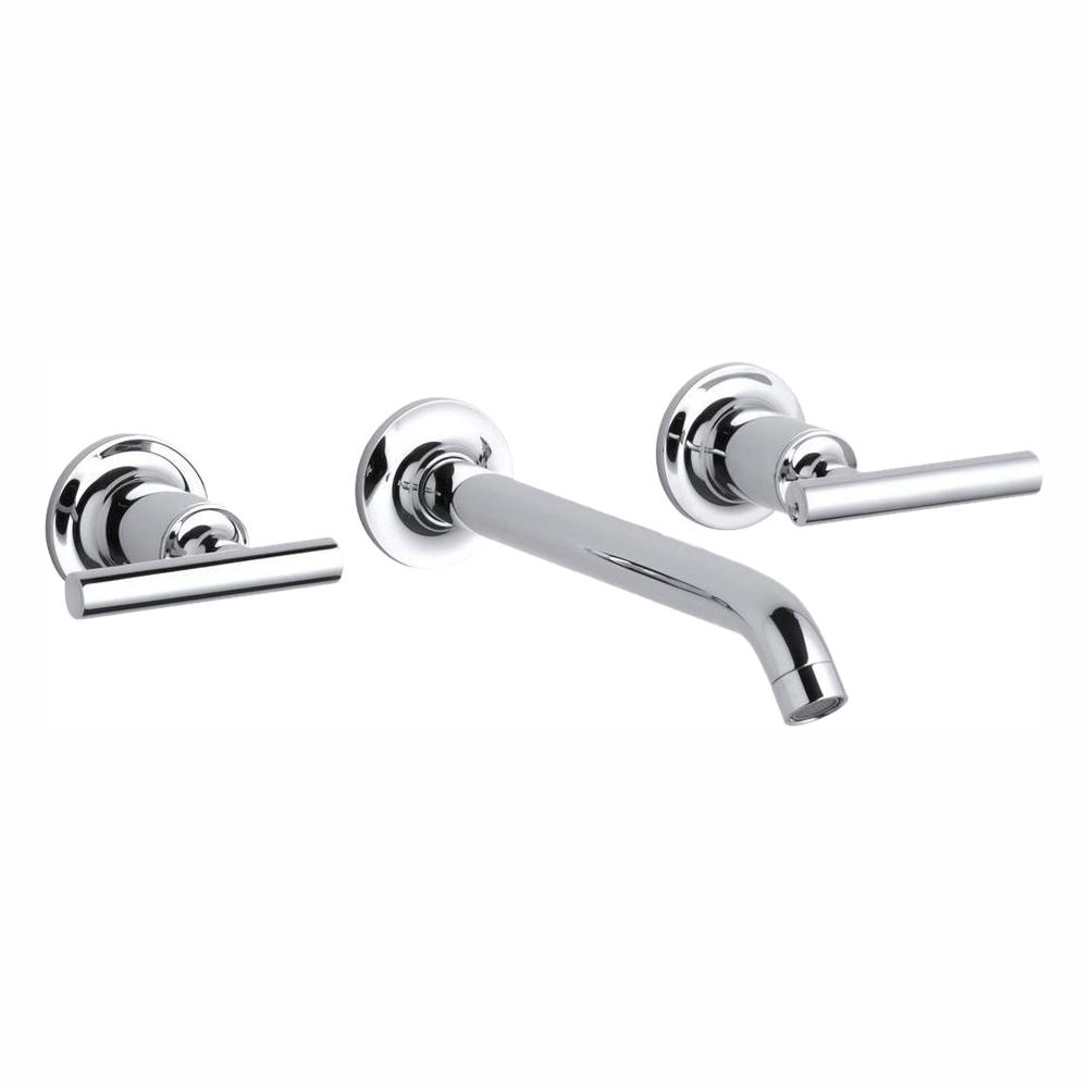 Kohler Purist Wall Mount 2 Handle Low Arc Water Saving Bathroom Faucet Trim Only In Polished Chrome