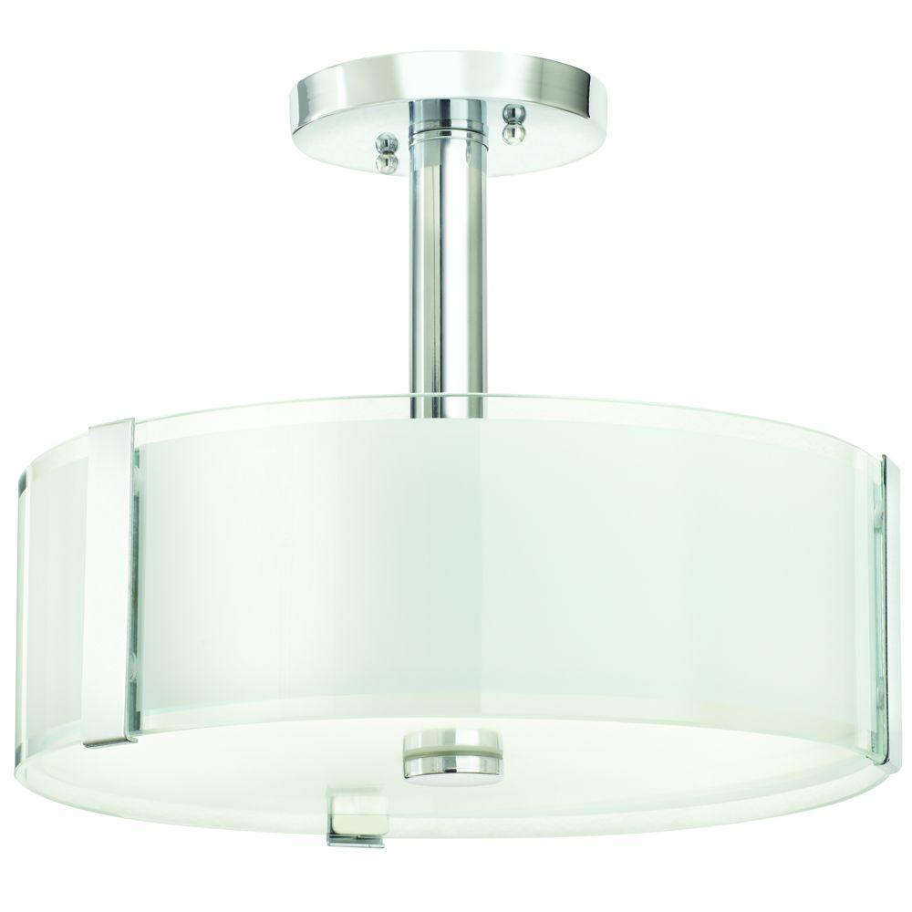 Home Decorators Collection Bourland 14 In 3 Light Polished Chrome Home Decorators Collection Bourland 14 In 3 Light Polished Chrome Semi Flushmount With