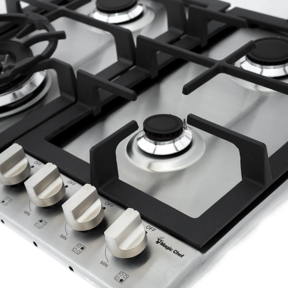 Magic Chef 24 In Gas Cooktop In Stainless Steel With 4 Burners