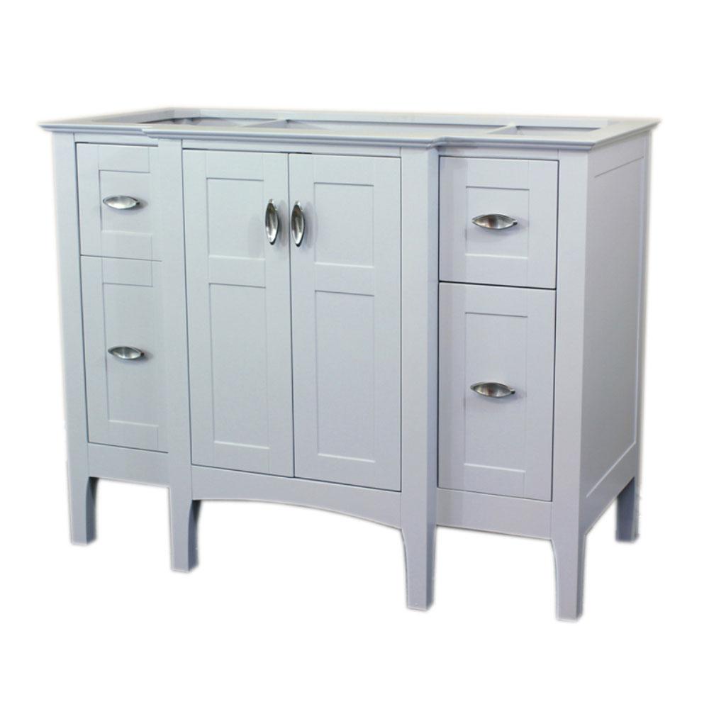 Bellaterra Home Piedmont 44 in. W x 21.7 in. D Single Bath Vanity Only in White without