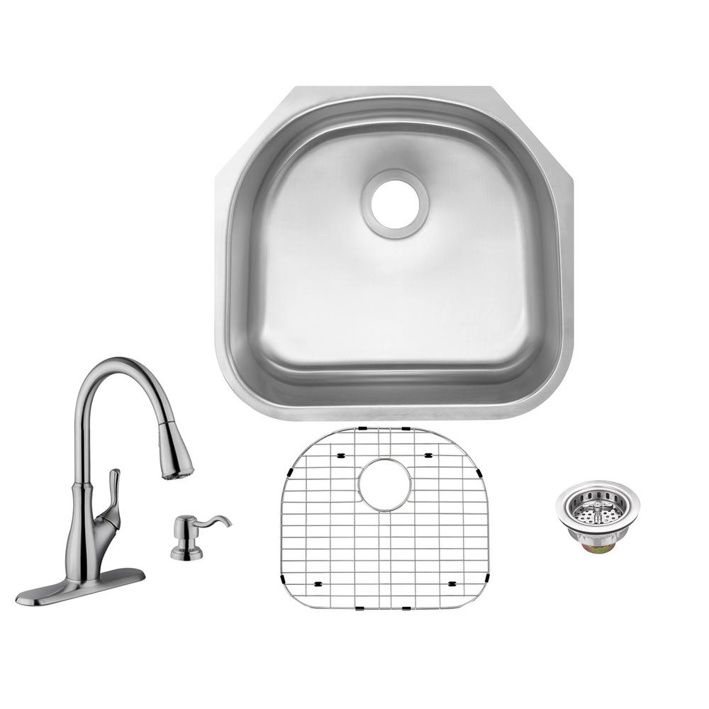 Glacier Bay AllinOne Undermount 16Gauge Stainless Steel 23 in. D