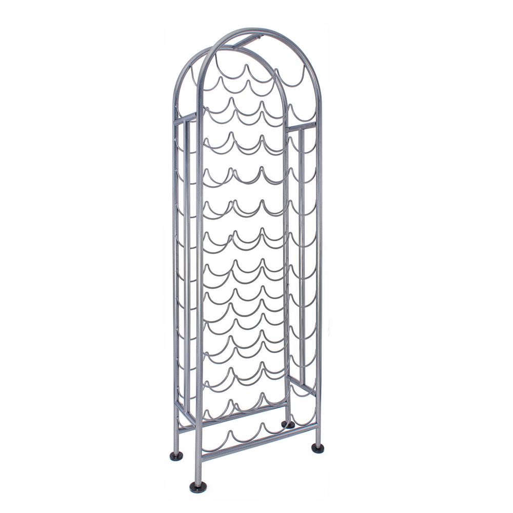 Wood and Iron 6Bottle Wall Mounted Wine Rack with Stemware Holder