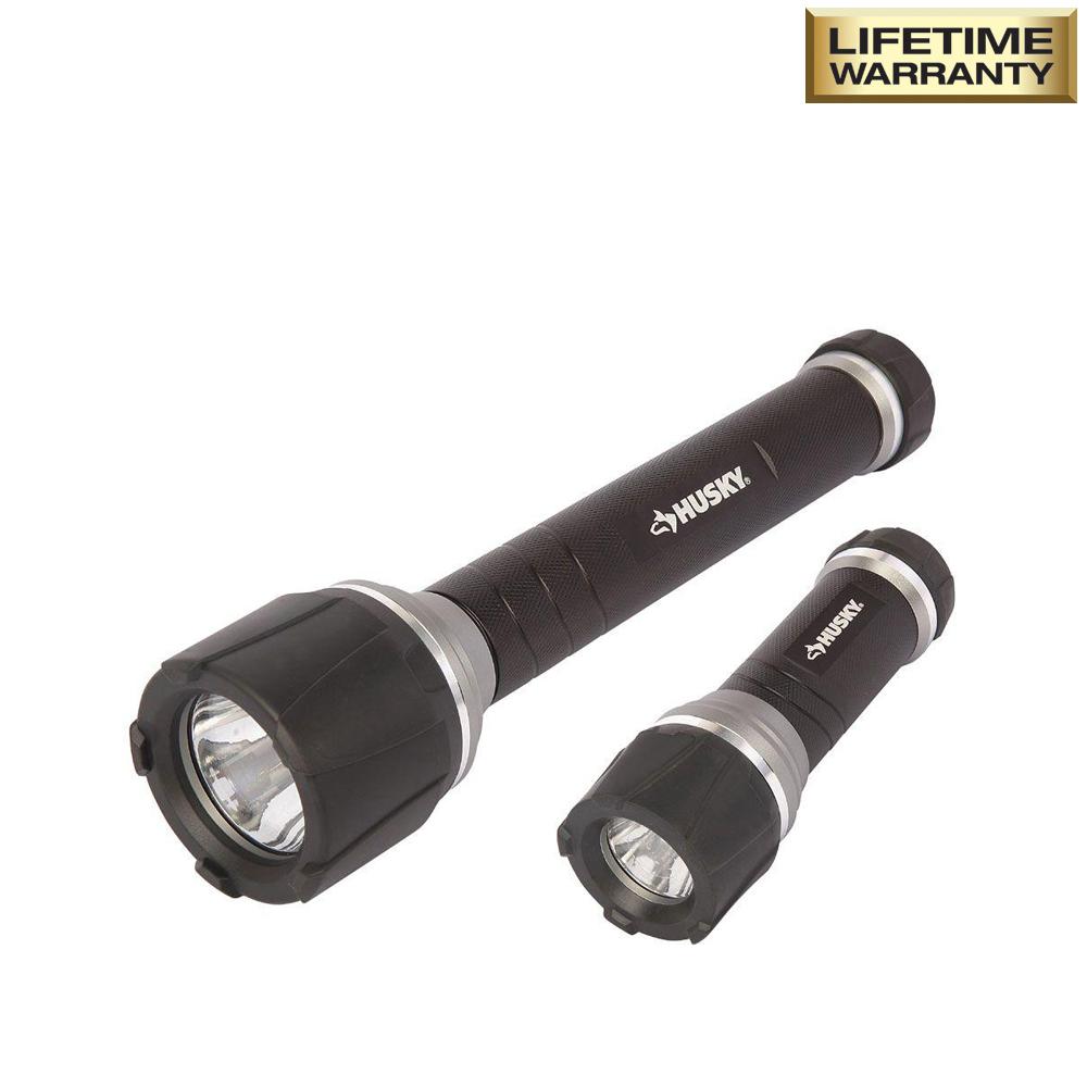 Husky Flashlights Accessories Safety Security The Home Depot High Power Unbreakable Aluminum Flashlight