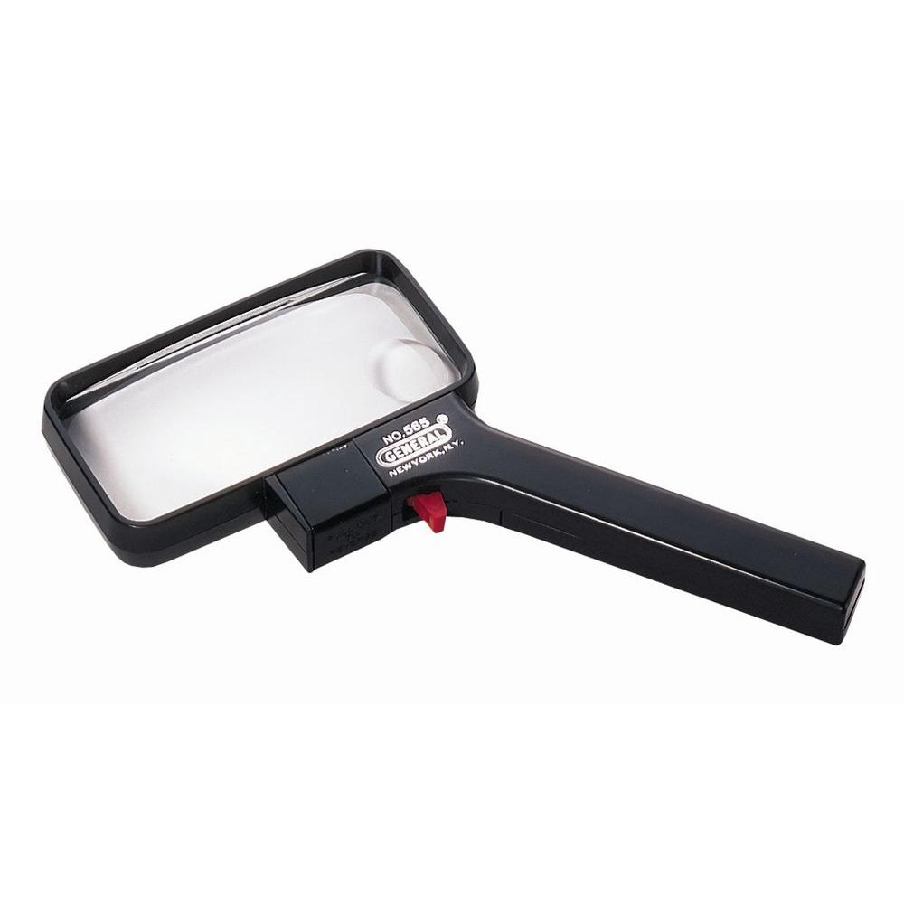 General Tools 2.5x Illuminated Rectangular Magnifier with 5x Bifocal