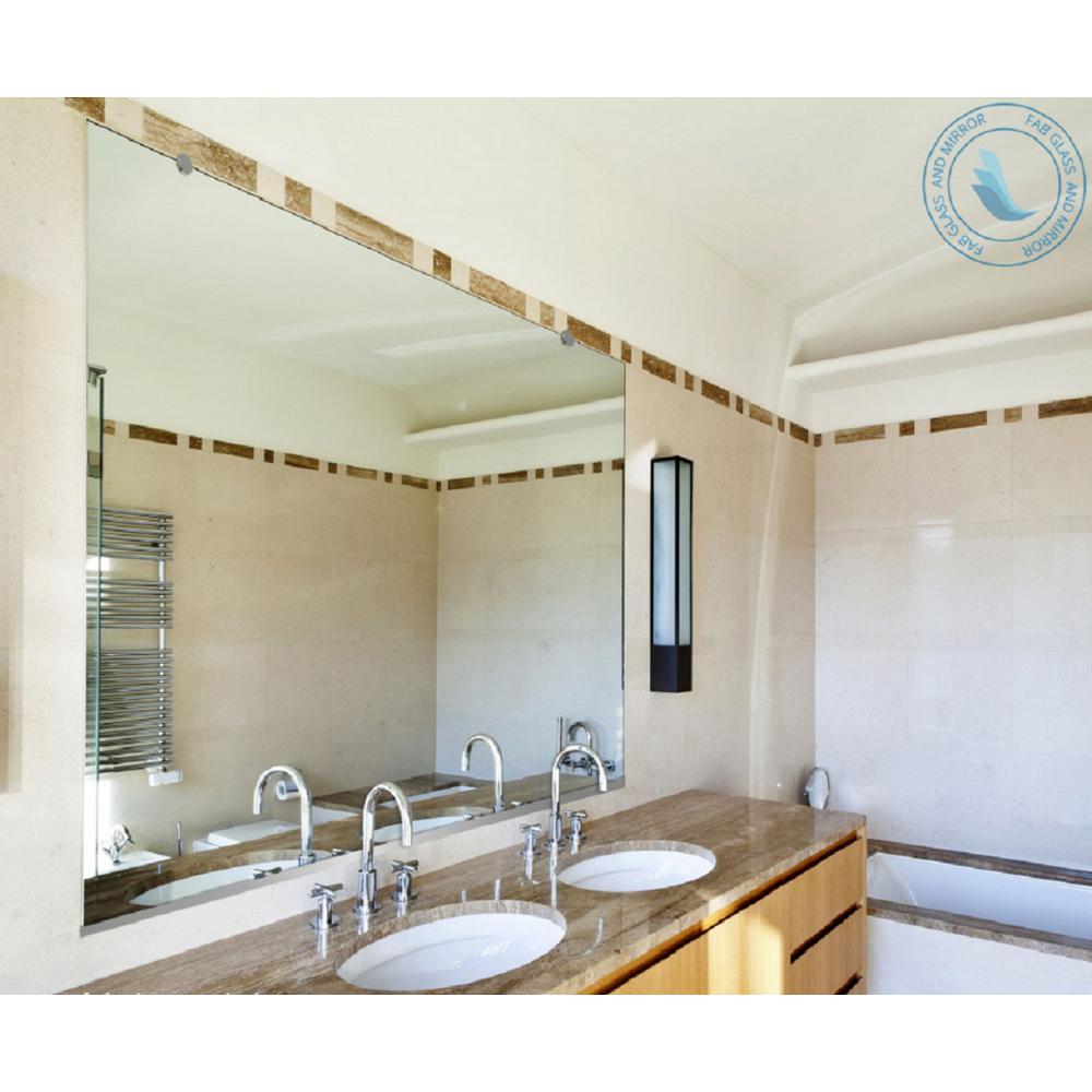 36 X 60 Mirrors Wall Decor The Home Depot Rectangle Frameless Flat Polish Mirror With Safety Backing