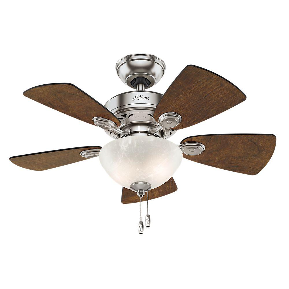 Hunter Watson 34 In Indoor Brushed Nickel Ceiling Fan With Light