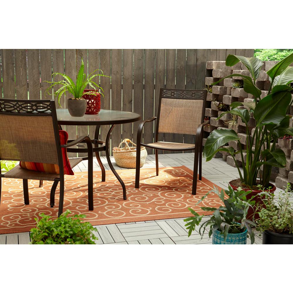 Hampton Bay Scroll Terracotta 5 Ft 3 In X 7 Indoor Outdoor Hampton Bay Scroll Terracotta 5 Ft 3