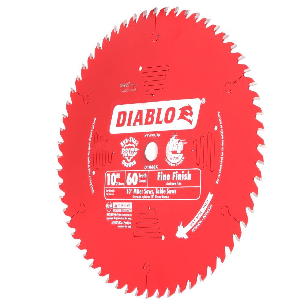 DIABLO Red Finish Saw Blade 10 in. x 60Teeth Fine Carbide Tipped Power