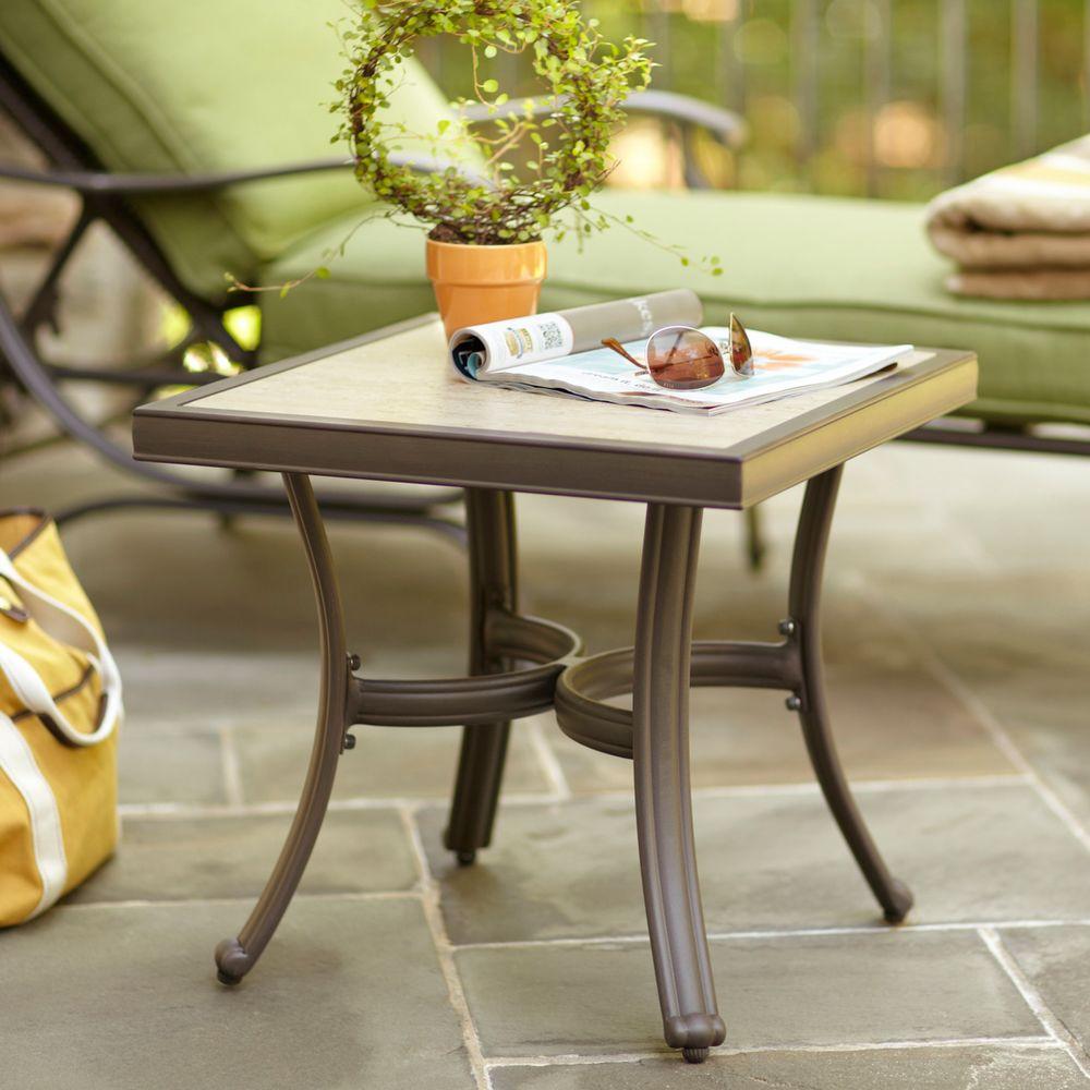 Hampton Bay Pembrey Patio Accent Table-HD14217 - The Home ...