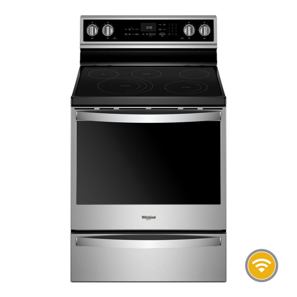 Whirlpool 6 4 Cu Ft Smart Electric Range With Self Cleaning Oven