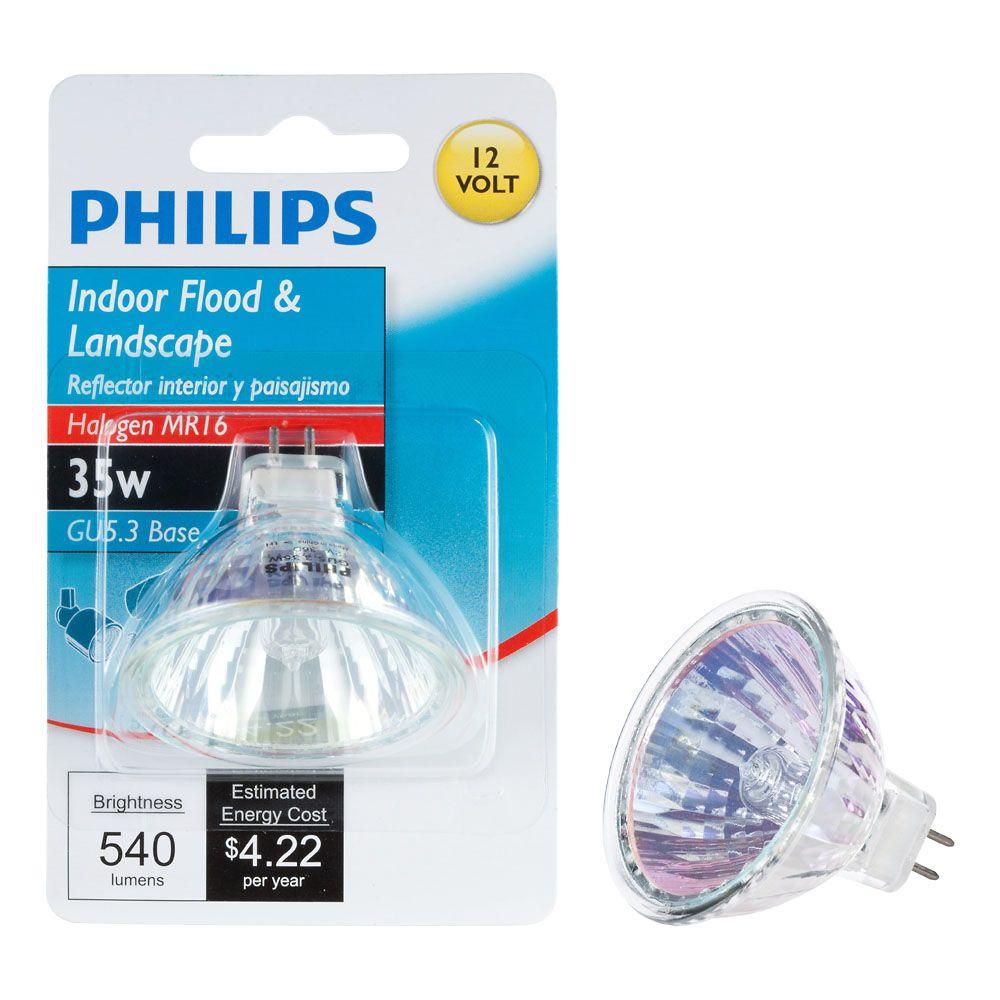 Philips 35 Watt 12 Volt Halogen Mr16 Dimmable Flood Light Bulb