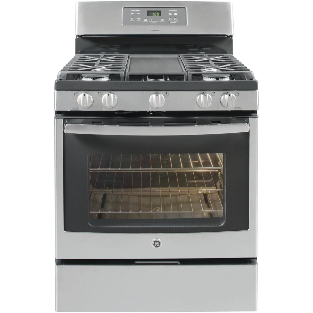 Ge Adora 5 0 Cu Ft Gas Range With Self Cleaning Convection Oven In Ge Adora 5 0 Cu Ft Gas Range With Self Cleaning Convection Oven In Stainless Steel Jgb720sejss Befail