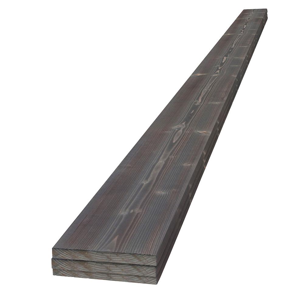1 in x 6 in UFP-Edge Charred Wood Pine Project Board 3-Pack Factory Finished x 8 ft Interior DIY Decor