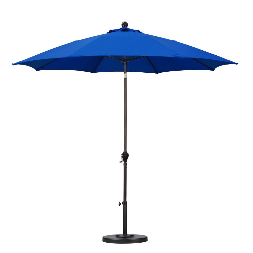 Sunline 9  Patio Market Umbrella in Polyester with Bronze Aluminum Pole Fiberglass Ribs 3-Way Tilt Crank Lift
