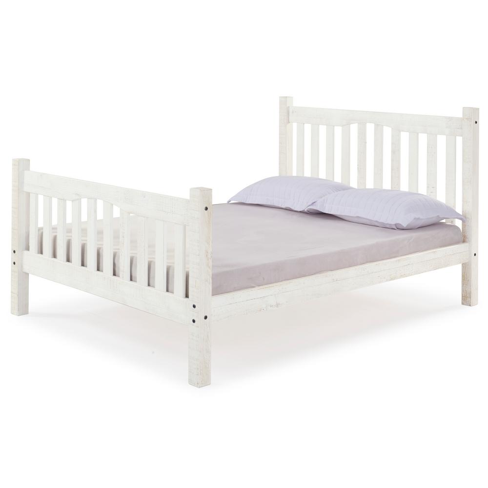 Alaterre Furniture Rustic White Mission Full Bed Ajru20rw The