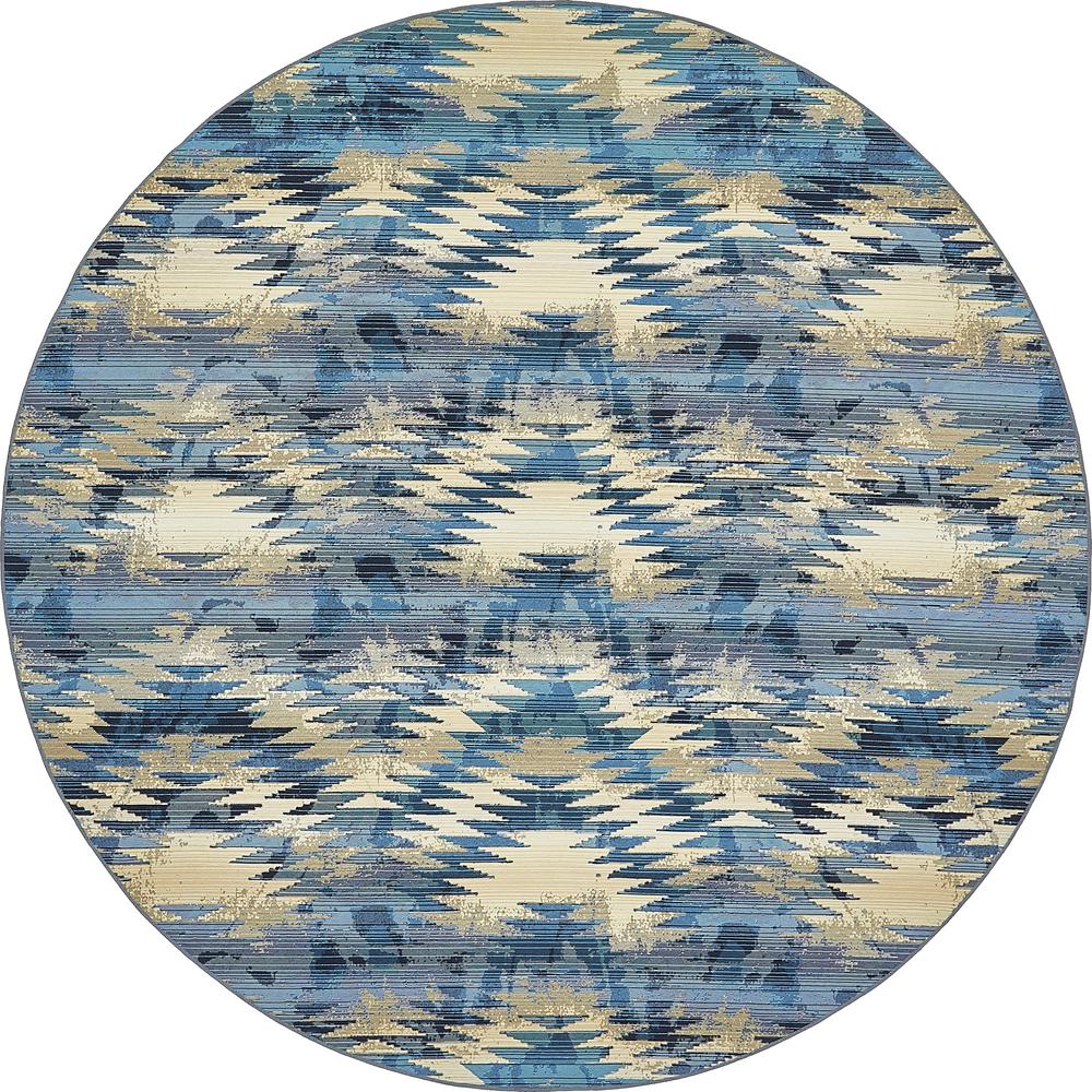 Unique Loom Eden Outdoor Beige 8 ft. x 8 ft. Round Area Rug3138593