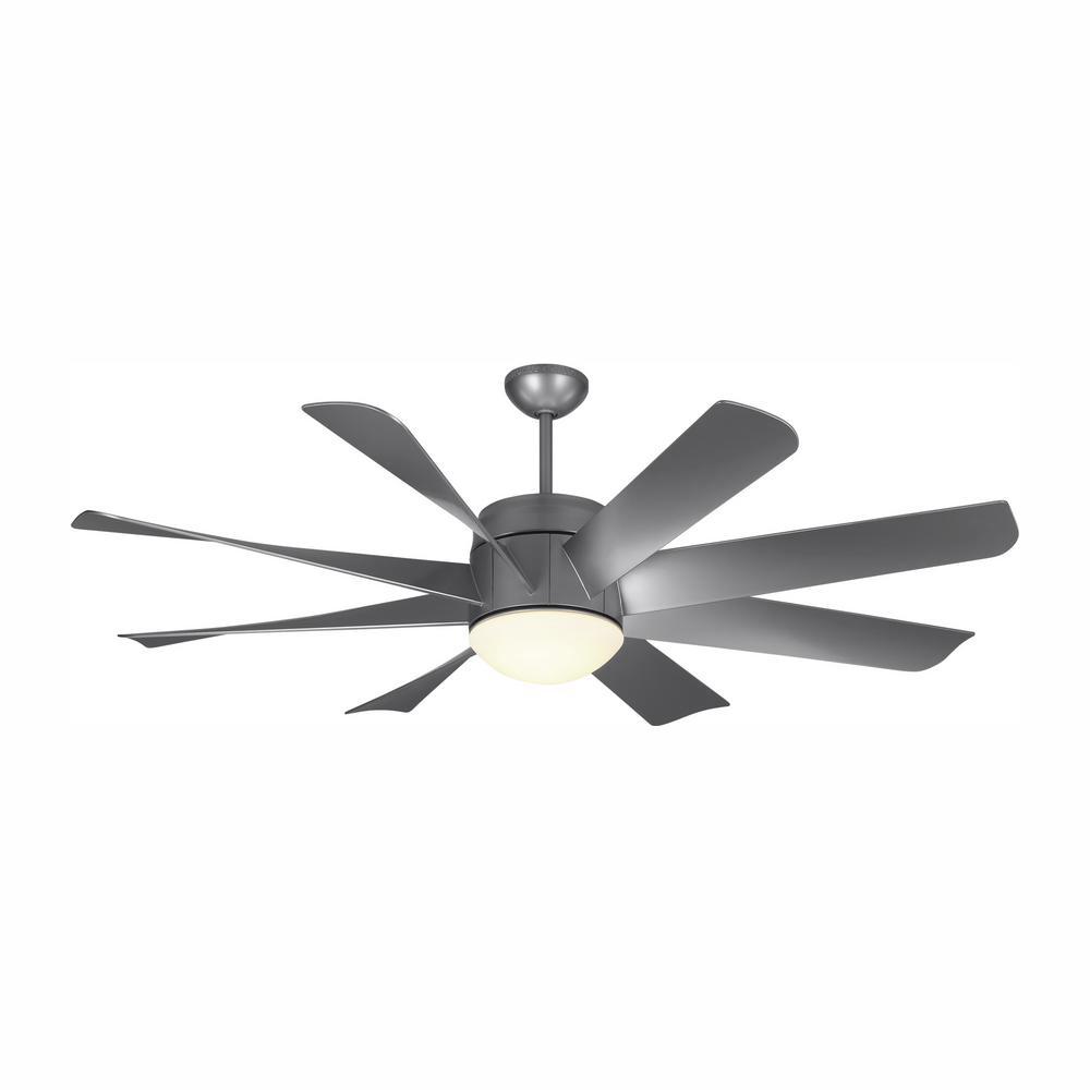 Monte Carlo Turbine Led 56 In Led Indoor Painted Brushed Steel Ceiling Fan