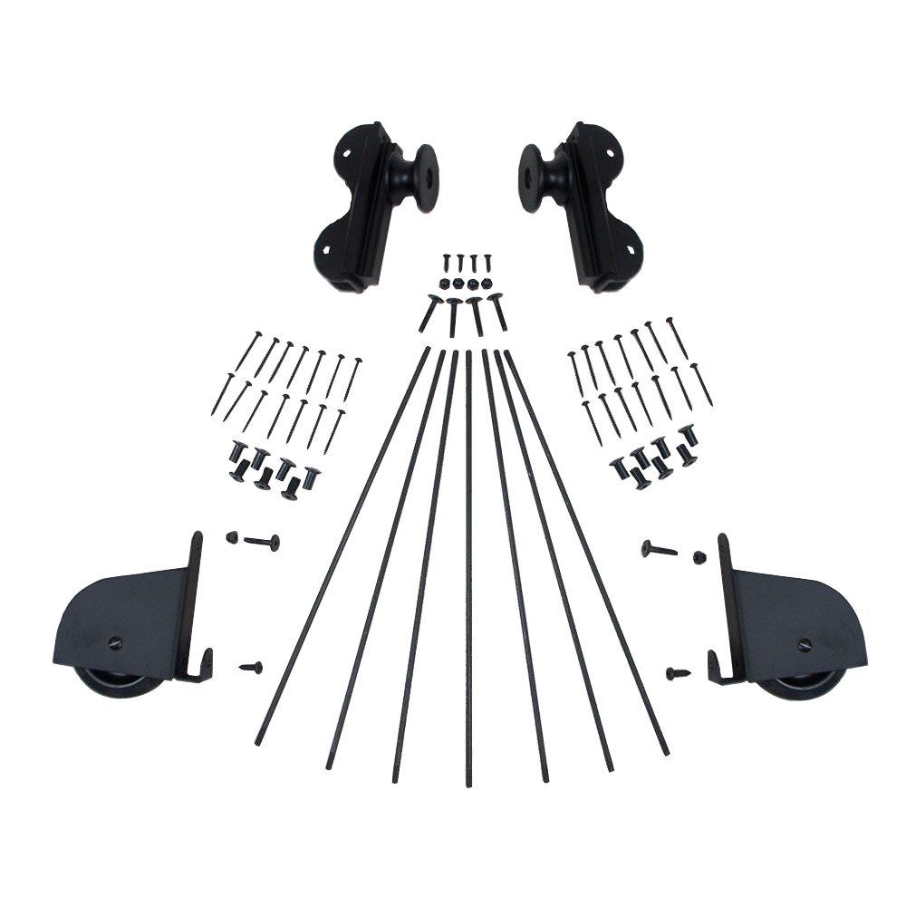 Quiet Glide Black Contemporary Rolling Hook Hardware KitQG52008 The Home Depot