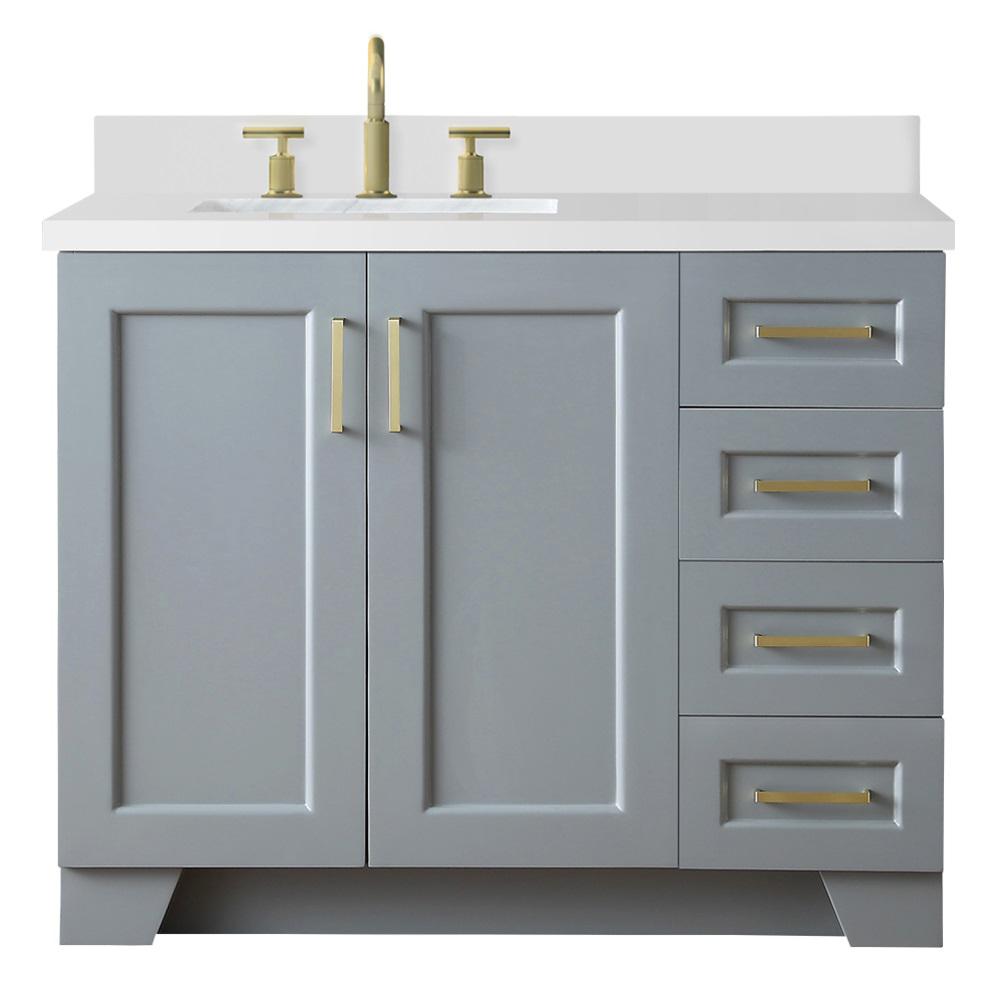 Sink on Left Side Gray 42 Inch Vanities Bathroom Vanities Bath