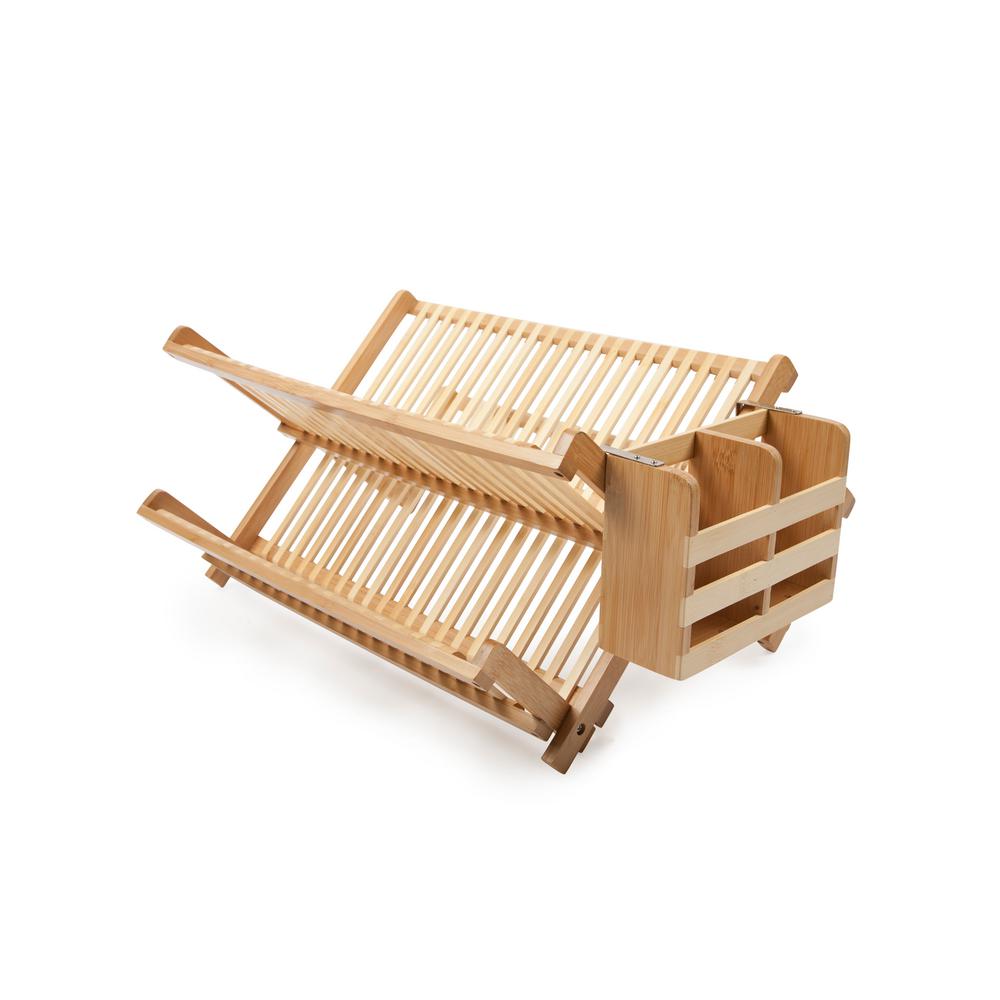 Core Bamboo Dish Rack With Utensil Holder Dr414j The Home Depot