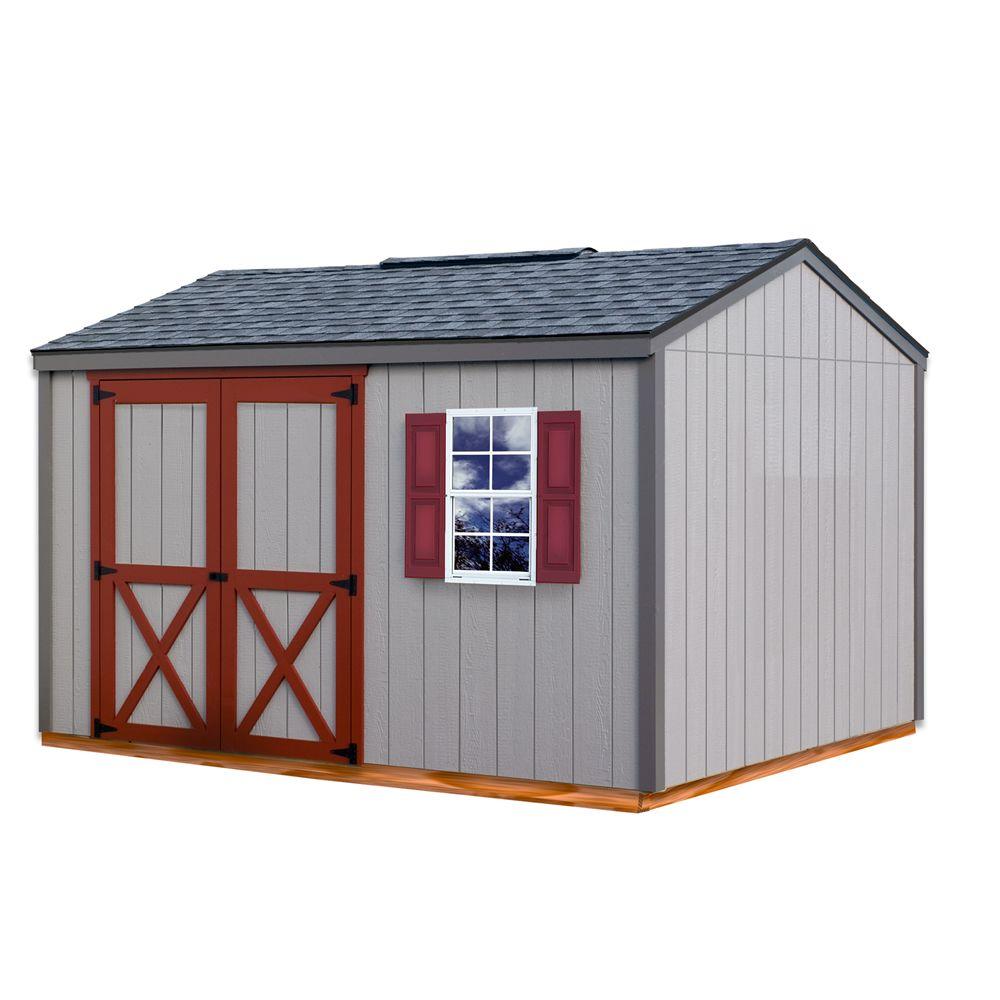 cypress 12x10 wood storage shed kit - all pre-cut