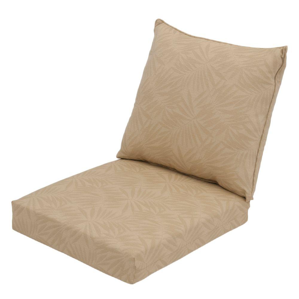 Hampton Bay 22 X 24 Outdoor Chair Cushion In Standard Roux Palm 7297 22 X 24 Outdoor Chair Cushion In Standard Roux Palm