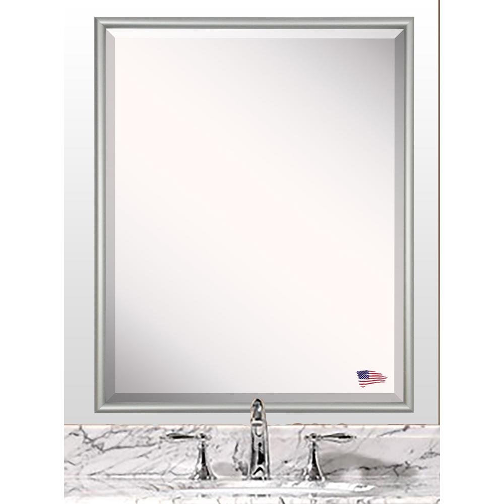 30.125 in. x 18.125 in. Romeo Silver Sheen Beveled Vanity Wall Mirror