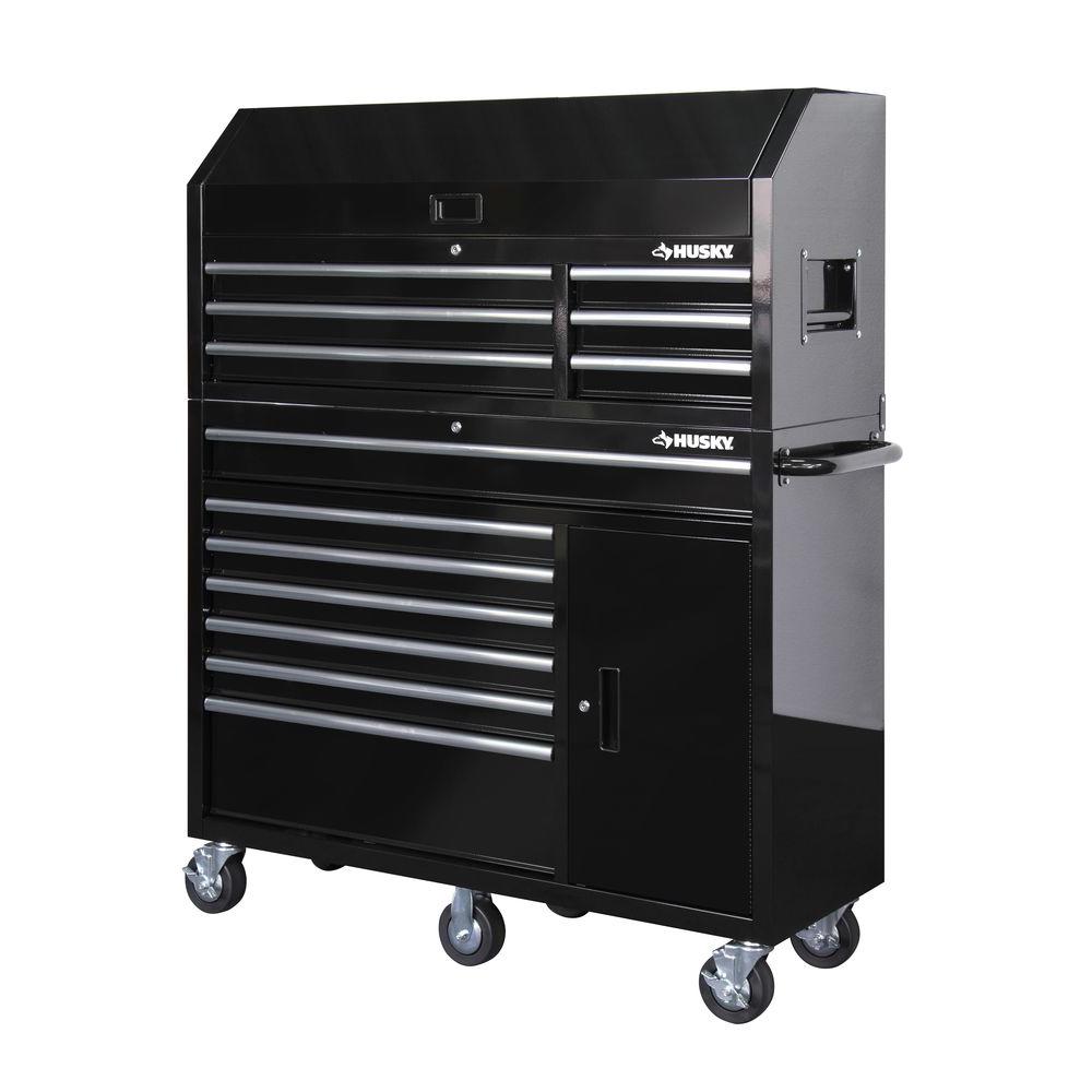 Husky 40 in. 10Drawer Tool Chest and Rolling Tool Set, Black