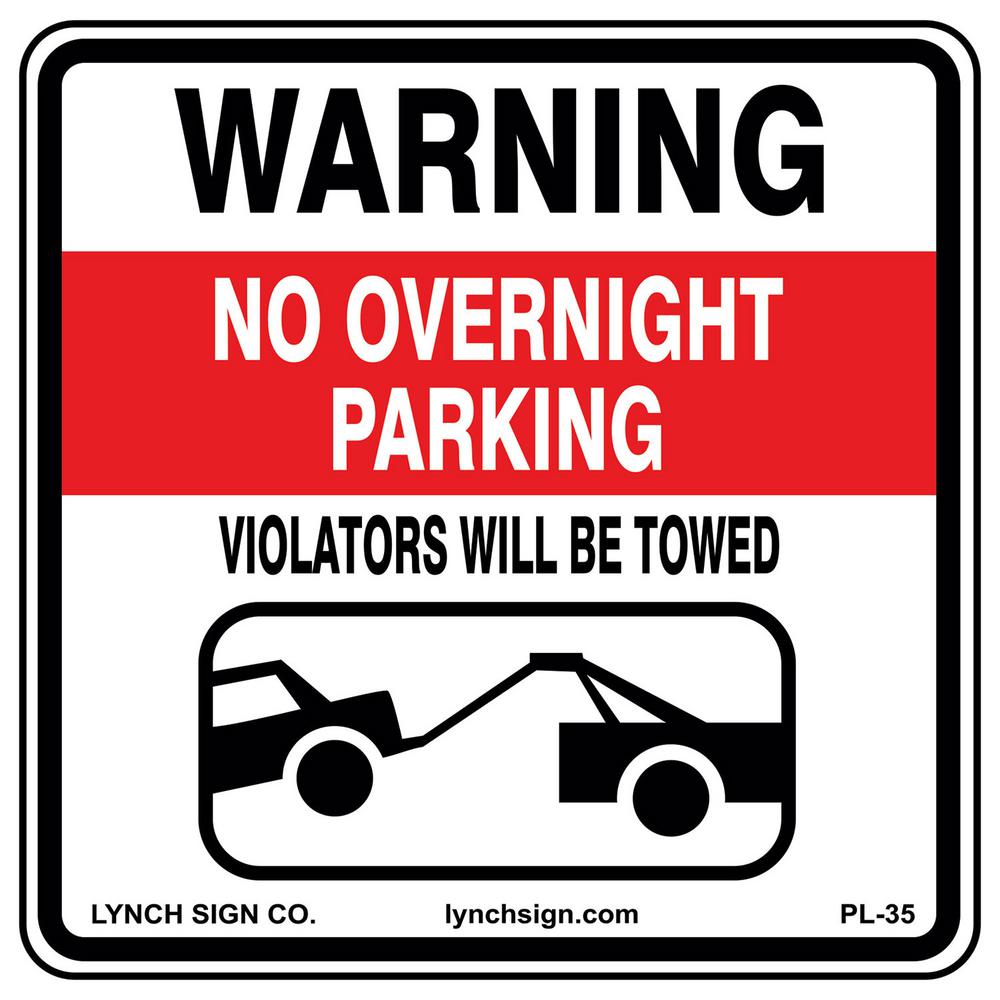 Lynch Sign 18 in. x 18 in. No Overnight Parking Sign ...