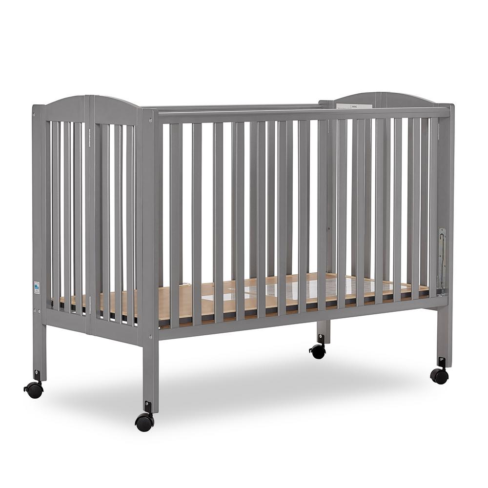 Dream On Me Folding Steel Grey Full Size Crib673SGY The Home Depot