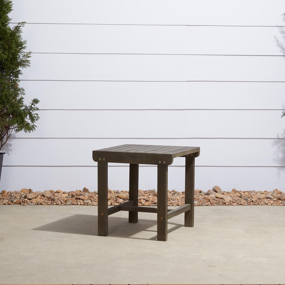 Vifah Renaissance Square Wood Outdoor Side Table V1843 The Home Depot