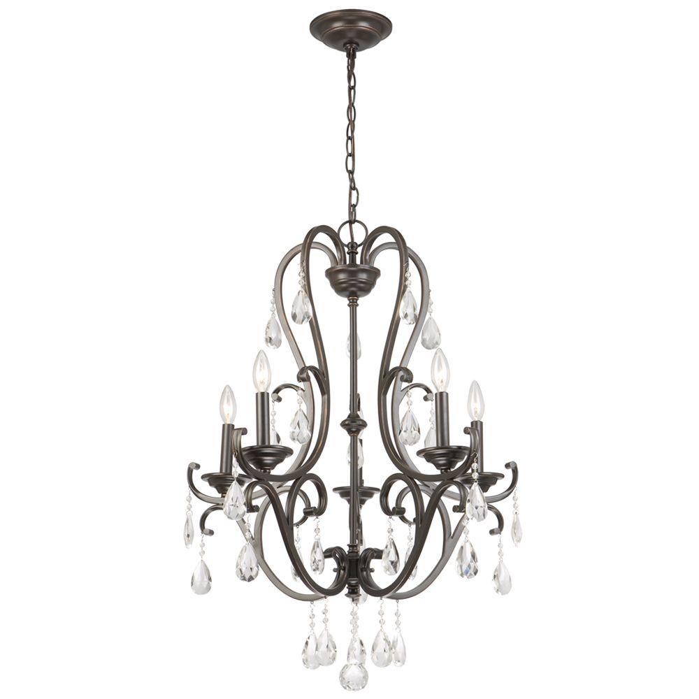 Hampton Bay 5 Light Oil Rubbed Bronze Chandelier With Hanging - Oil Rubbed Bronze Traditional Chandeliers Hampton Bay 5 Light Oil Rubbed Bronze Chandelier With Hanging - Oil Rubbed Bronze Traditional Chandeliers