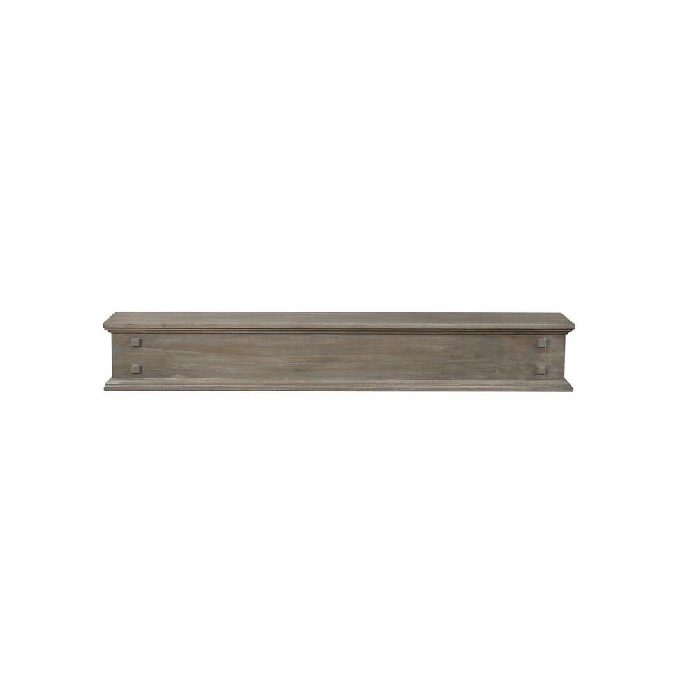 Fireplace Mantels Fireplaces The Home Depot Outer Banks Distressed Cap Shelf Mantel With Side Storage