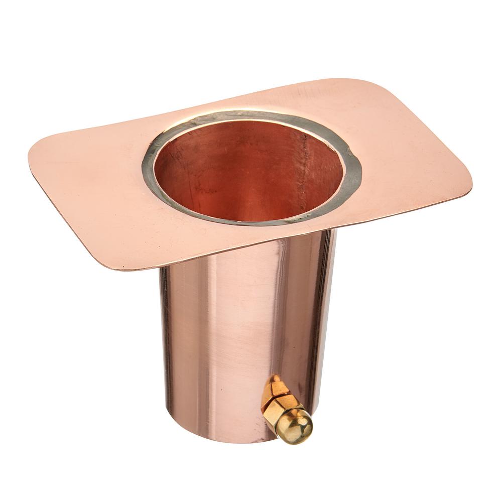 Good Directions Pure Copper Rain Chain Gutter Clip Funnel with Adaptor