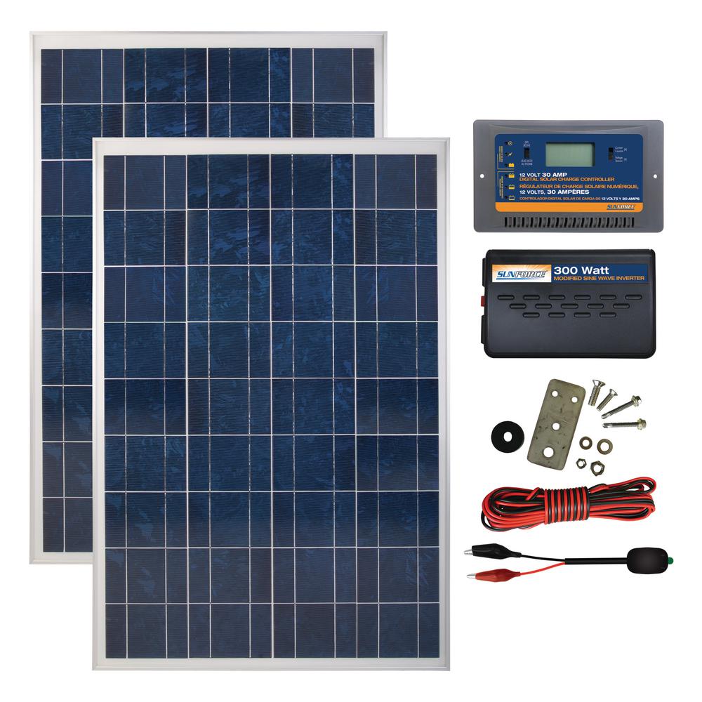 Sunforce 200Watt Polycrystalline Solar Panel Kit35928 The Home Depot