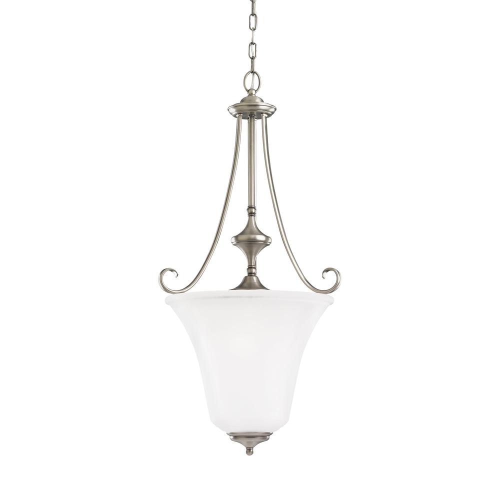 Sea Gull Lighting Parkview 3 Light Antique Brushed Nickel Pendant Sea Gull Lighting Parkview 3 Light Antique Brushed Nickel Pendant With Led Bulbs