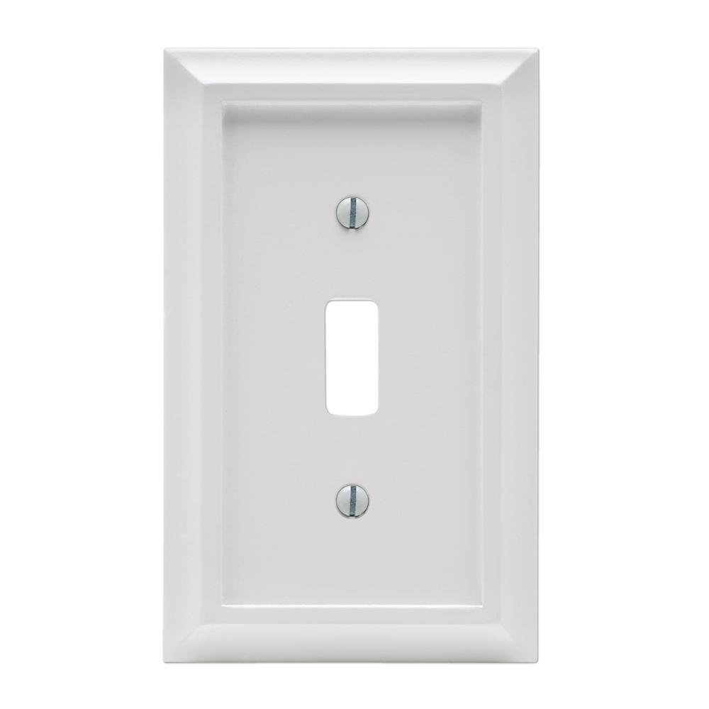 Amerelle Deerfield 1 Toggle Wall Plate White Amerelle Deerfield 1 Toggle Wall Plate White