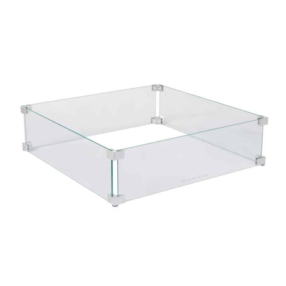 Tempered Glass Wind Guard for Square LPG Fire Pit - Fire Sense