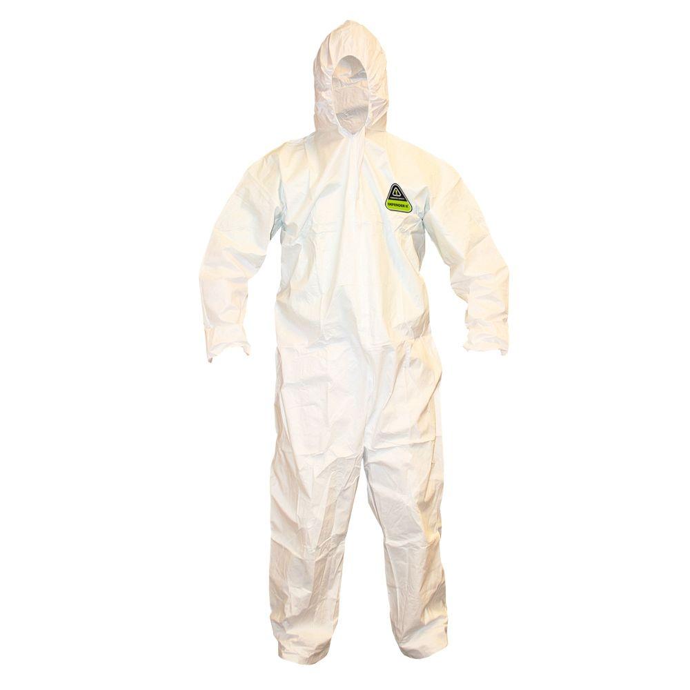 Cordova Defender II Male 2X-Large White Coveralls with Attached ...