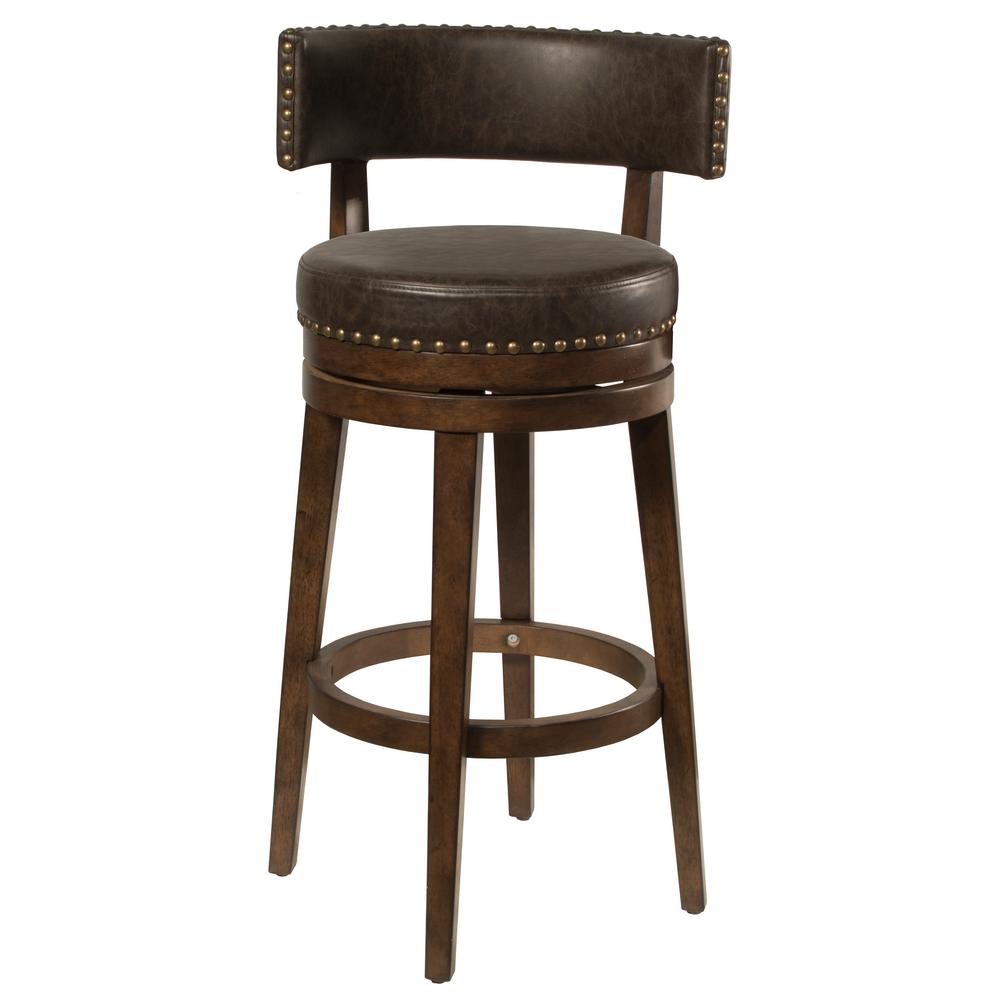 Hilale Furniture Lawton 26 In Walnut Swivel Counter Stool 4839 Walnut Swivel Counter Stool