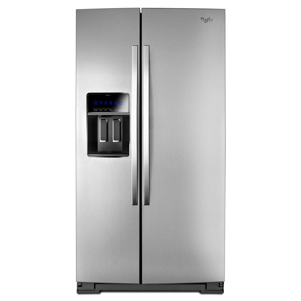 Whirlpool 36 in. W 24.8 cu. ft. Side by Side Refrigerator in Monochromatic Stainless Steel