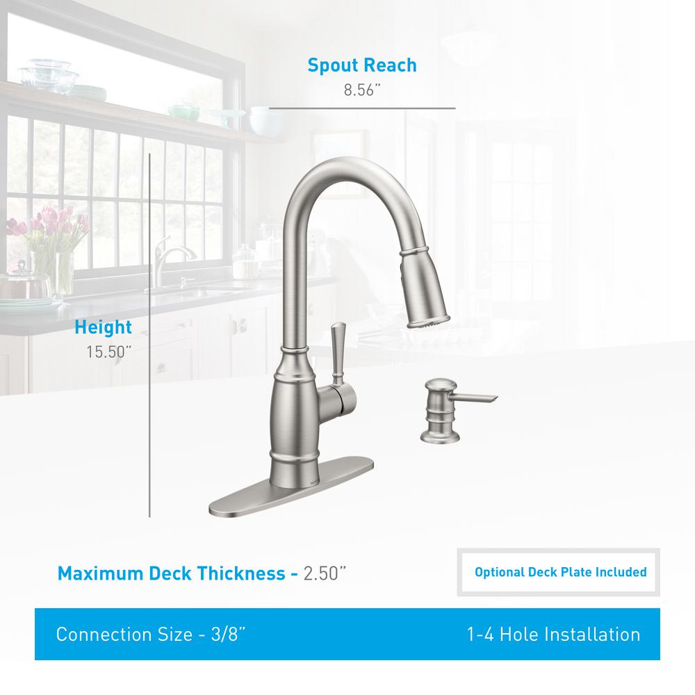 Moen 87791brb Noell Pulldown Kitchen Faucet Mediterranean Bronze Finish Kitchen Faucets Kitchen Sink Faucets Adios Co Il