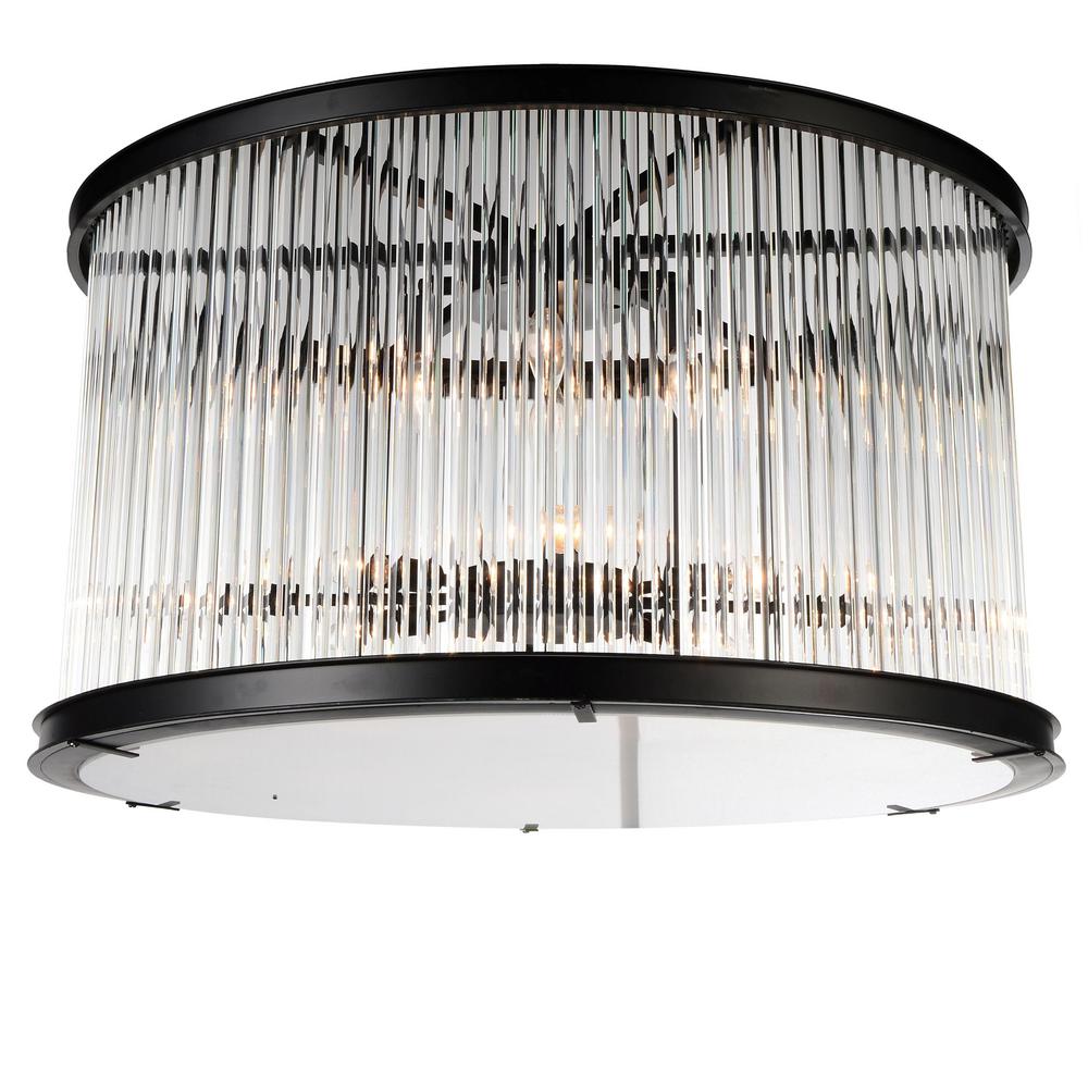 Cwi Lighting Mira 6 Light Black Flush Mount