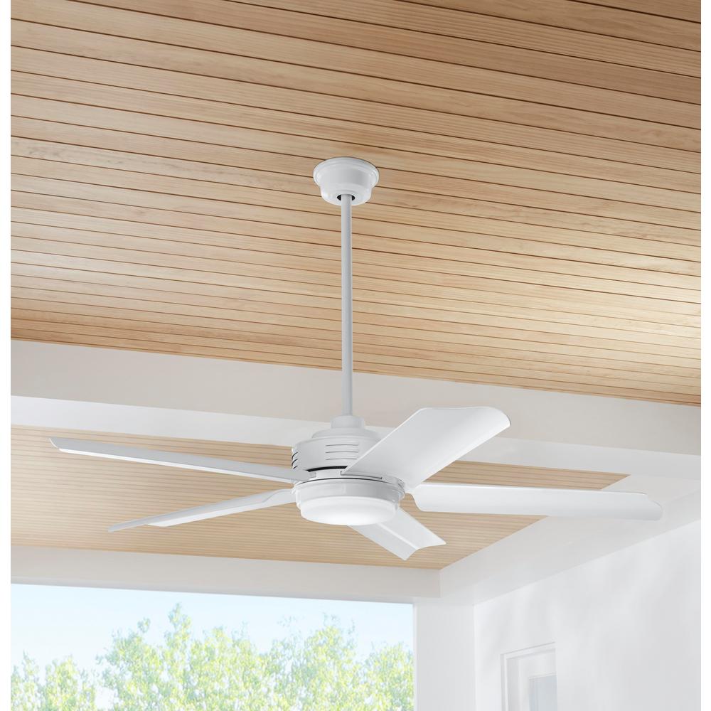 Home Decorators Collection Hansfield 56 In Led Outdoor White Ceiling Fan With Remote Control