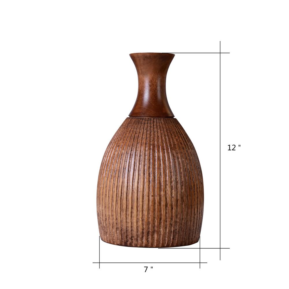 Villacera Wood Vase Brown
