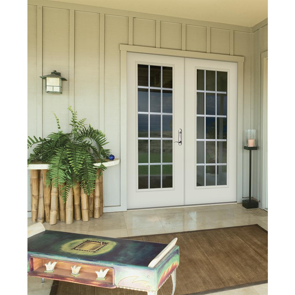 Jeld Wen 72 In X 80 In Primed Steel Left Hand Inswing 15 Lite
