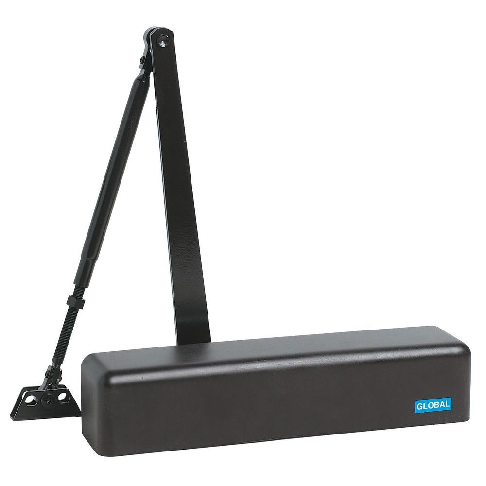 Global Door Controls Compact Commercial Door Closer in Duronotic with Adjustable Spring Tension Sizes 1-4 TC201-DU